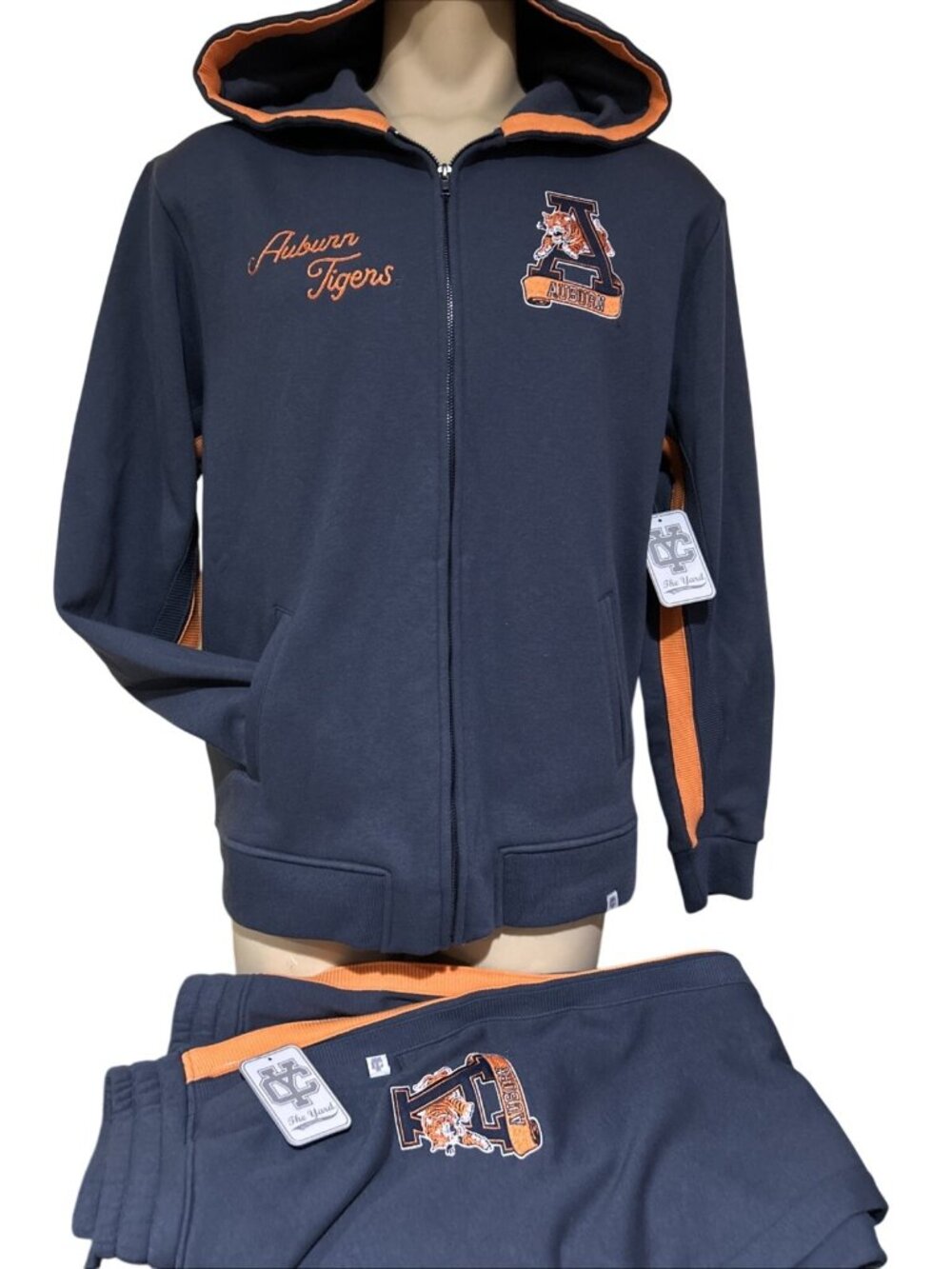 NEW Auburn Tigers AU Stitched Zip Sweatshirt Jacket Joggers Set Mens Large